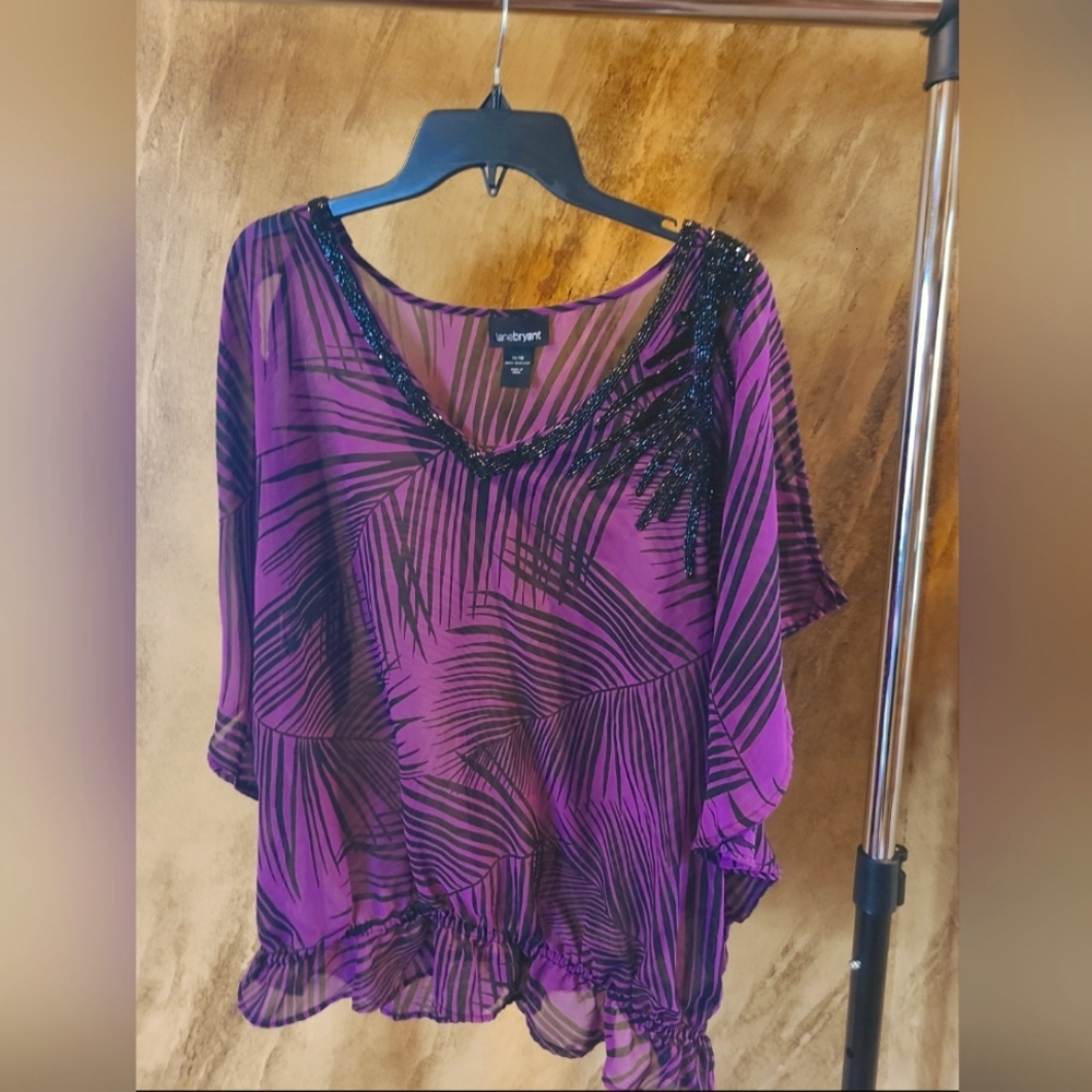 Lane Bryant 14/16 sheer top/blouse